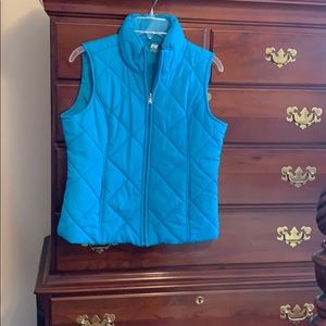 Aqua colored puffer vest
